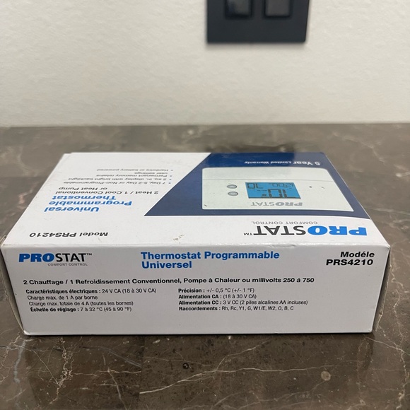 New! Unused! ProStat Universal Programmable Thermostat PRS4210 - Picture 6 of 7